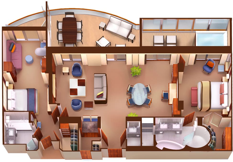 The Grand Wintergarden Suite layout.