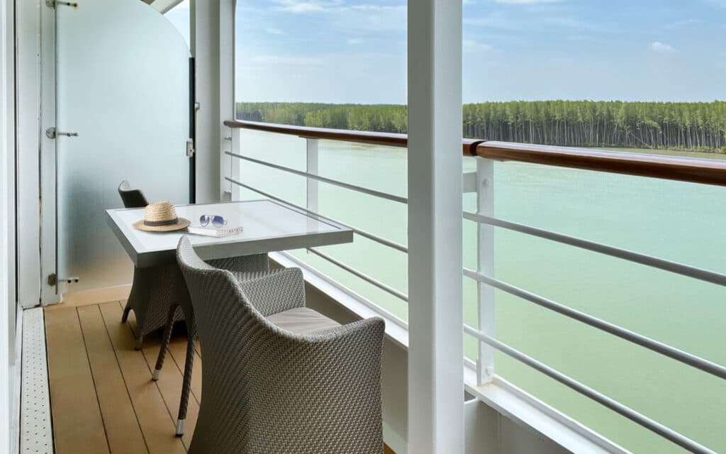 An Azamara Quest Continent Suite veranda.