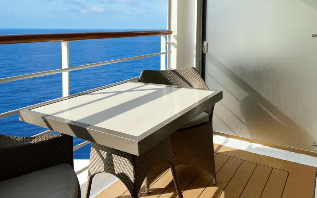 A veranda on Azamara Quest.