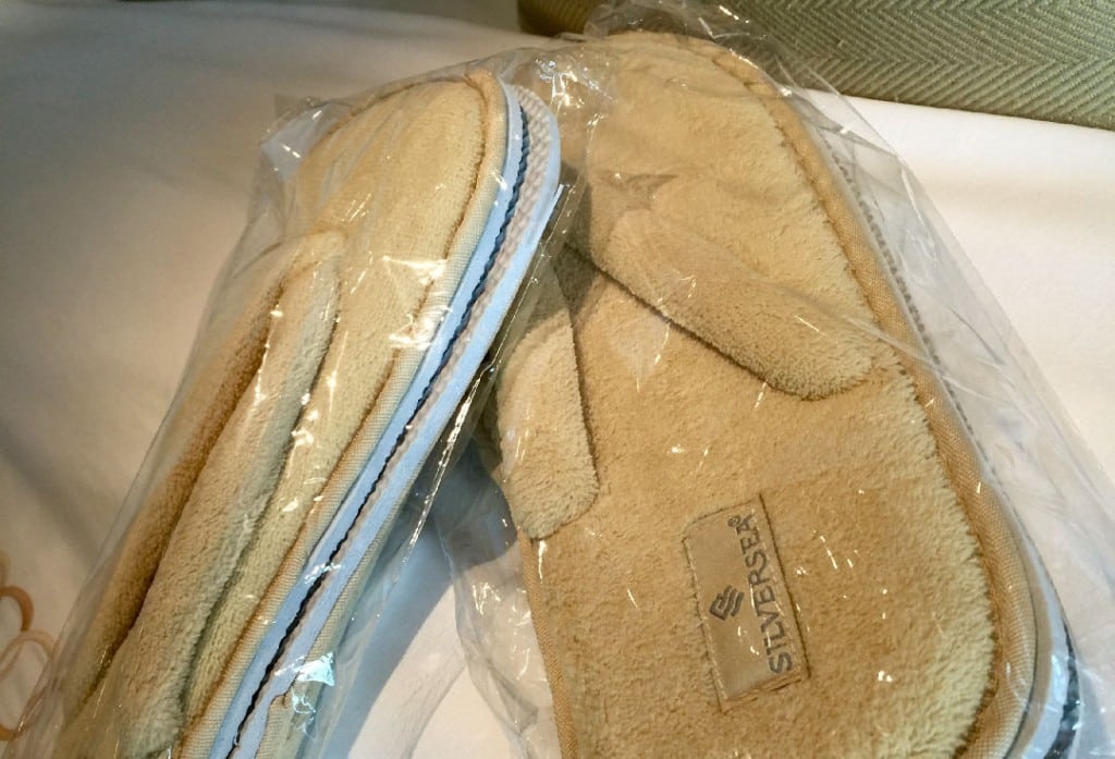 Signature Silversea flip-flops.