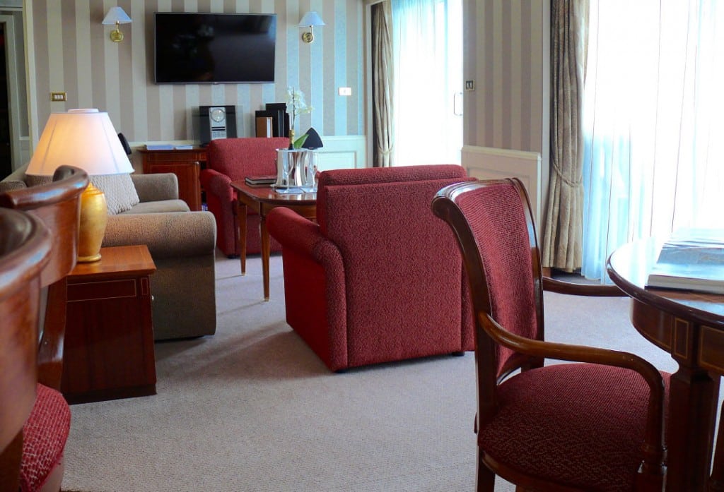 Silver Whisper Owners Suite sitting area.