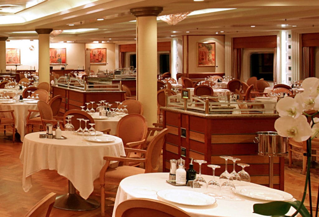 The Restaurant outfitted with newly upholstered chairs.