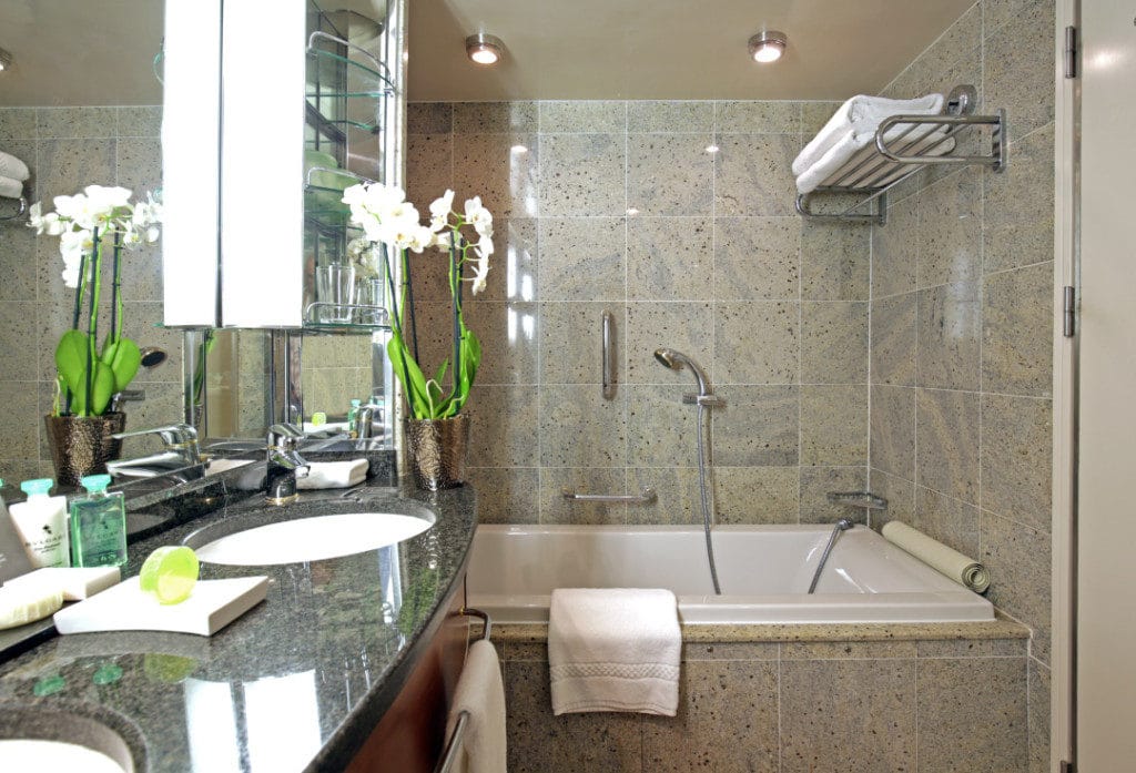 The refitted Silver Whisper Veranda Suite bathroom.