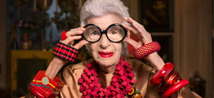 Iris Apfel onboard Queen Mary 2 fashion week