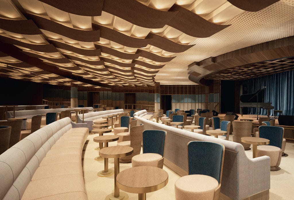 Everyone gets an unobstructed view from the pillarless l'Opera Theatre on Silver Muse.