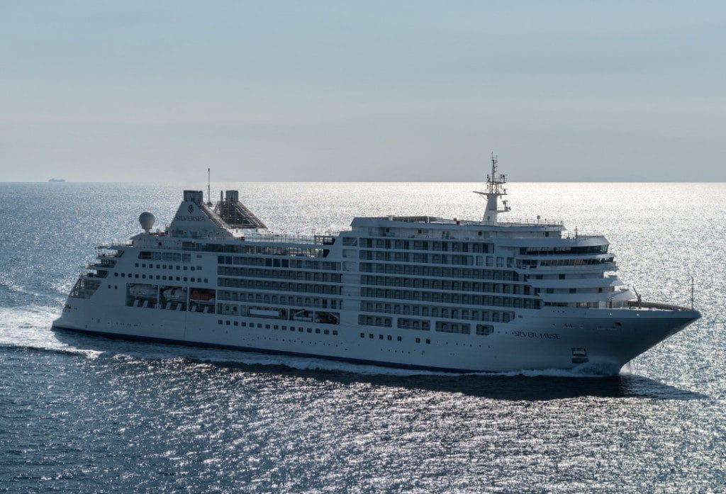 Silver Muse undertakes her sea trials off Genoa, Italy.