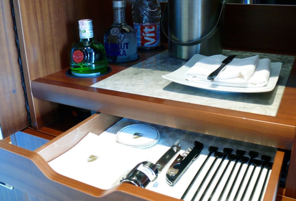 The Veranda Suite mini bar is stocked to your preference.