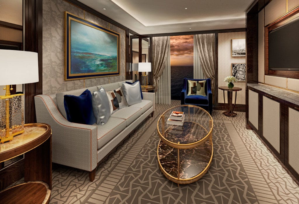 The separate lounge room in the Penthouse Suite on Queen Victoria.
