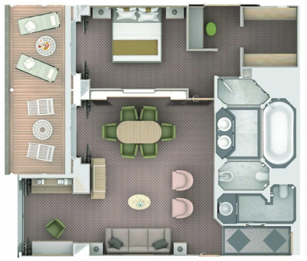 The Silver Muse Owner's Suite layout.
