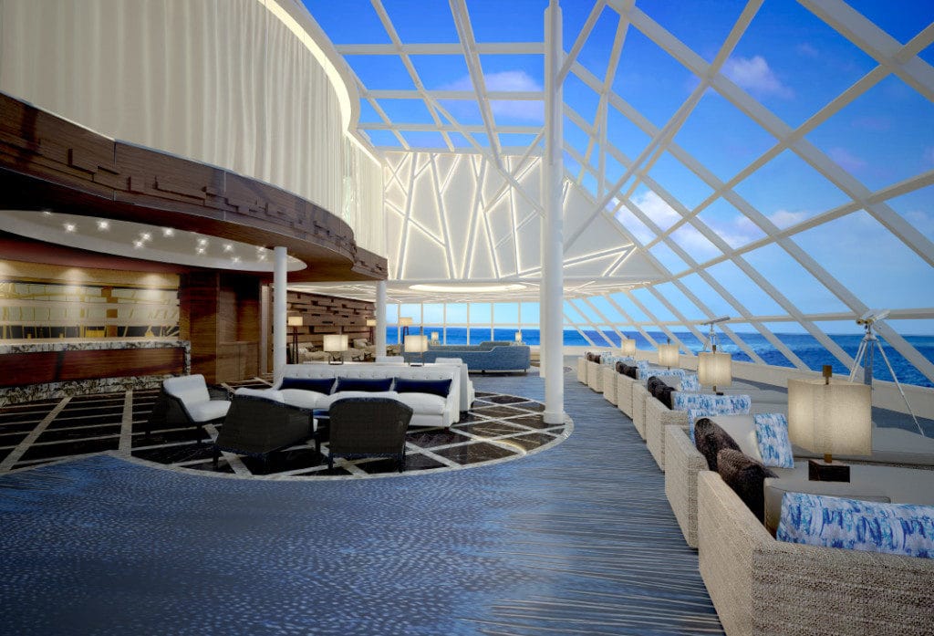 A rendering of The Haven Observation Lounge on Norwegian Joy.