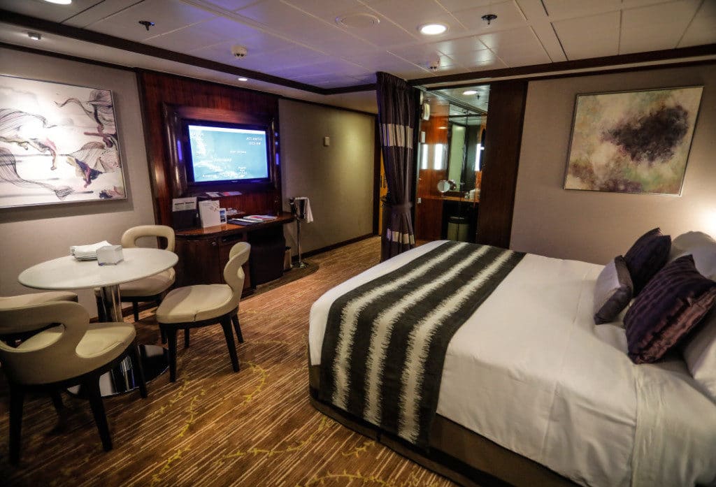 The refurbished Penthouse Balcony Suite on Norwegian Jade.