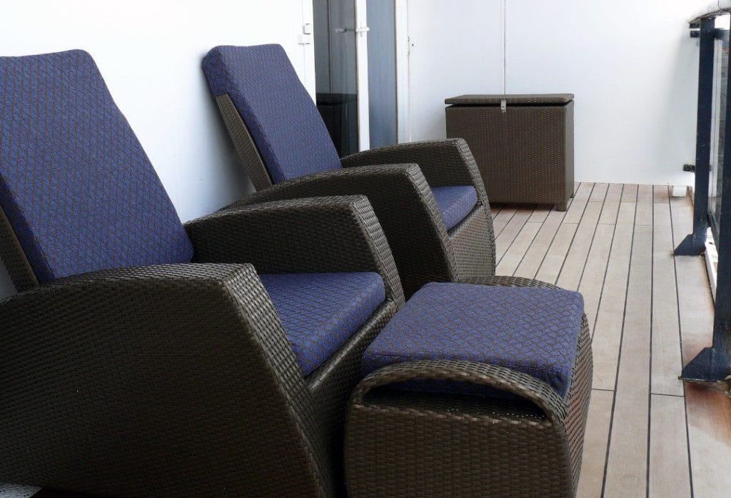 On our Queens Grill review voyage the teak balcony was the perfect place to relax with a good book.