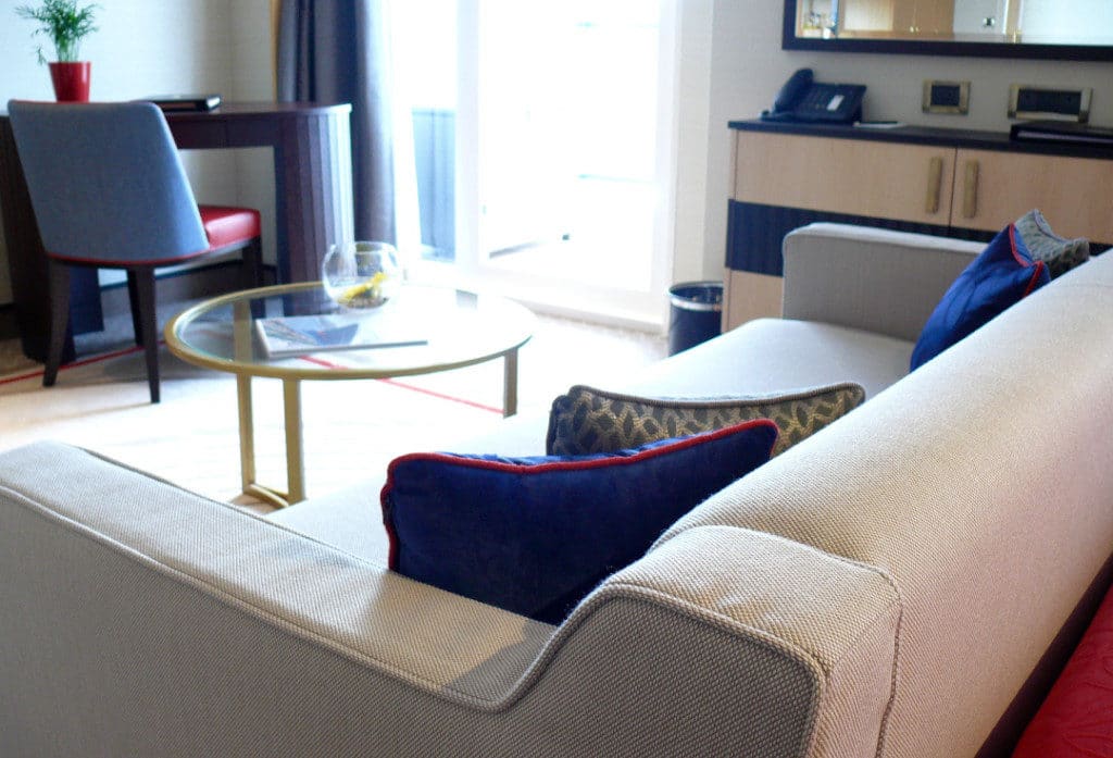 A finely crafted plush sofa.