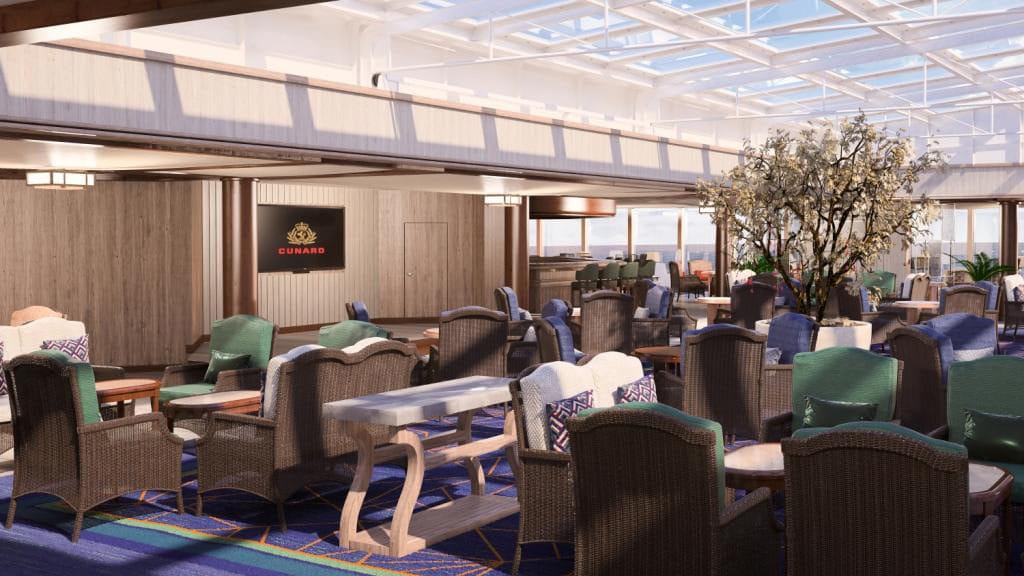 The elegantly redesigned Winter Garden planned for Queen Victoria.