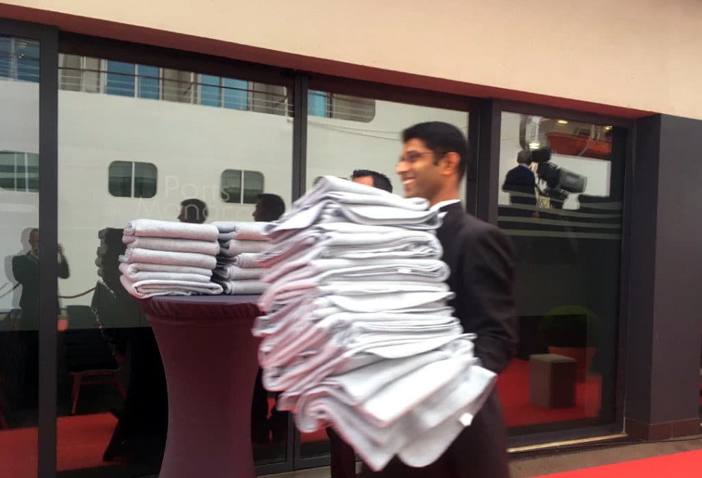 Ever prepared, the Silversea butlers had everyone covered as the weather turned!