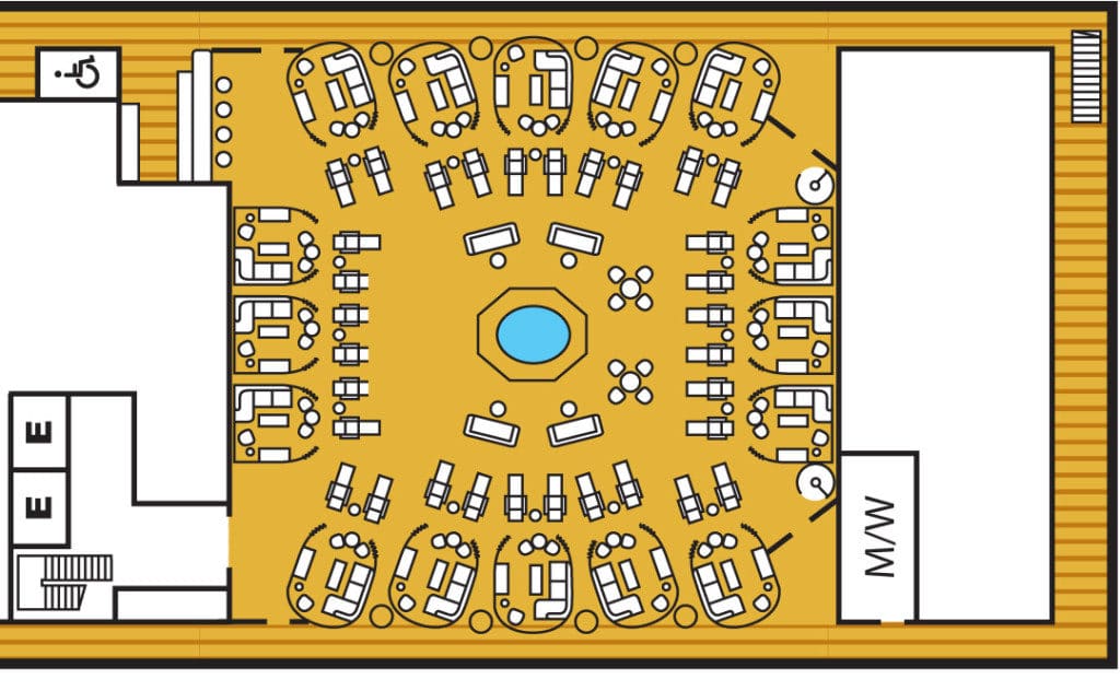 The Seabourn Encore Retreat layout.