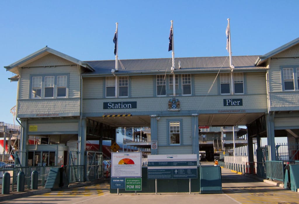 Taxis and hire cars can drive through to the luggage drop-off area at Melbourne cruise port.