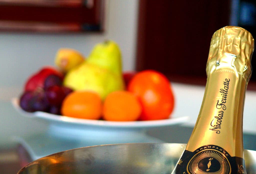 Nicolas Feuillatte champagne served during my Seabourn Encore review.