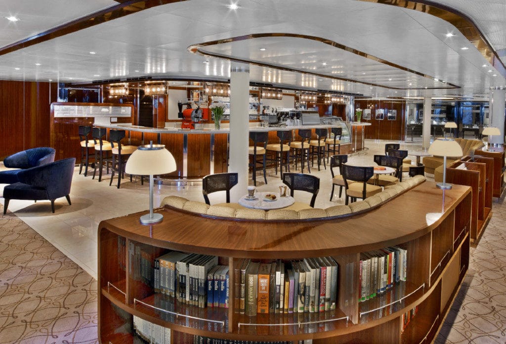 Coffee in Seabourn Square on Seabourn Encore.