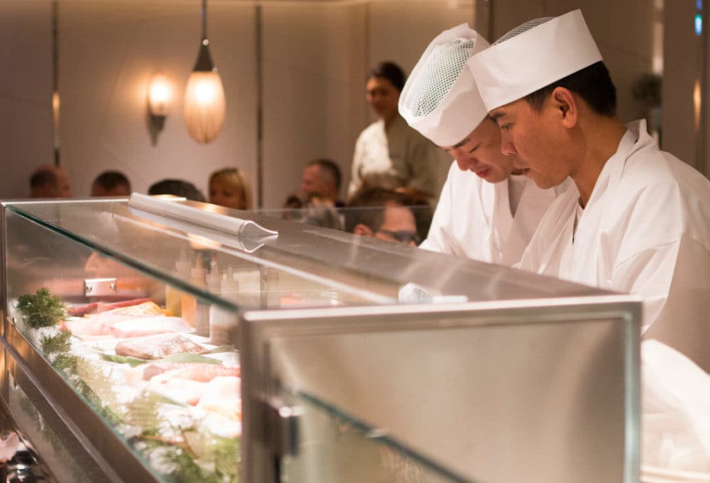 The Sushi chefs hard at work.