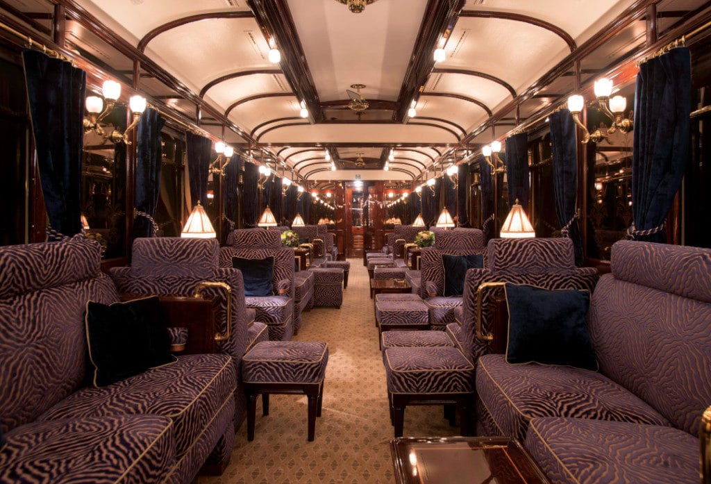 The bar on the Venice Simplon-Orient-Express.