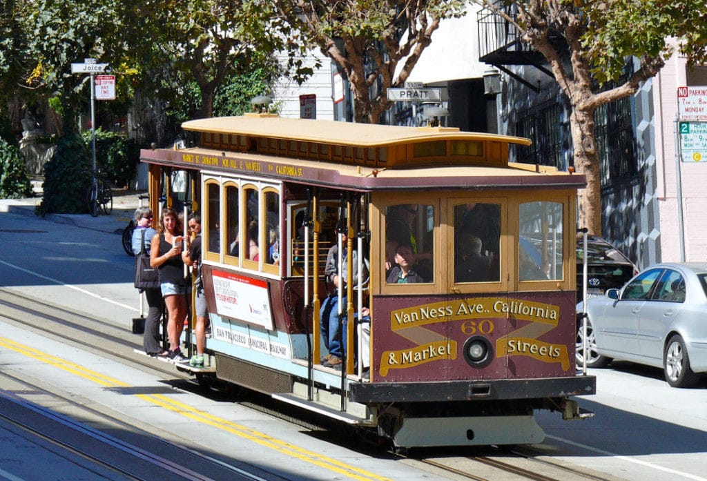 Catch a ride on a San Fransisco cable car.