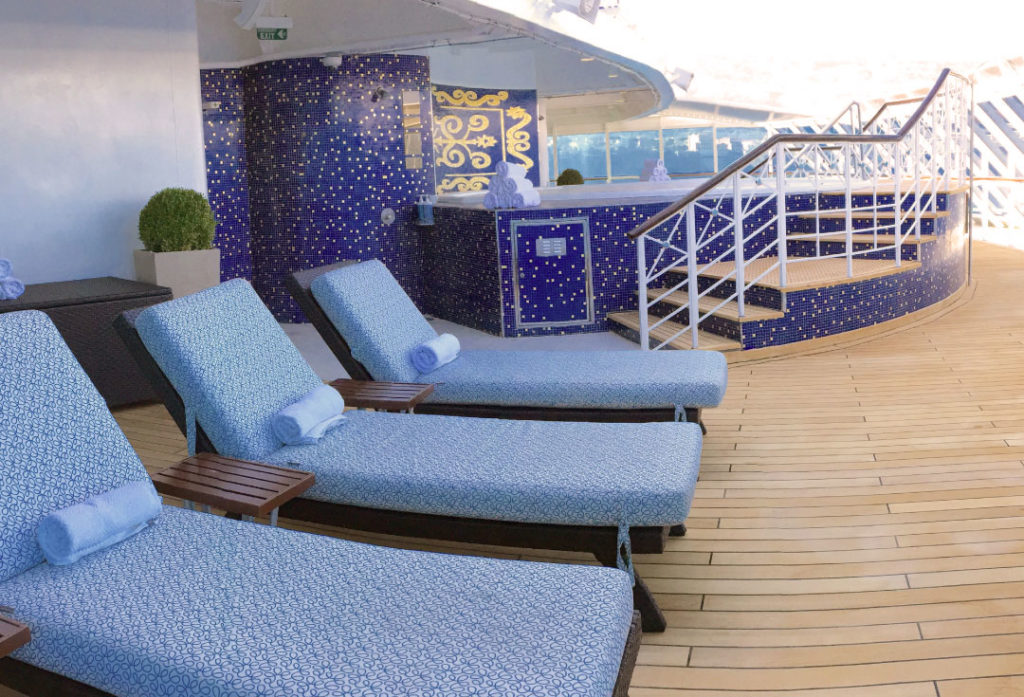 The exclusive Spa Terrace retreat area with thalassotherapy pool.