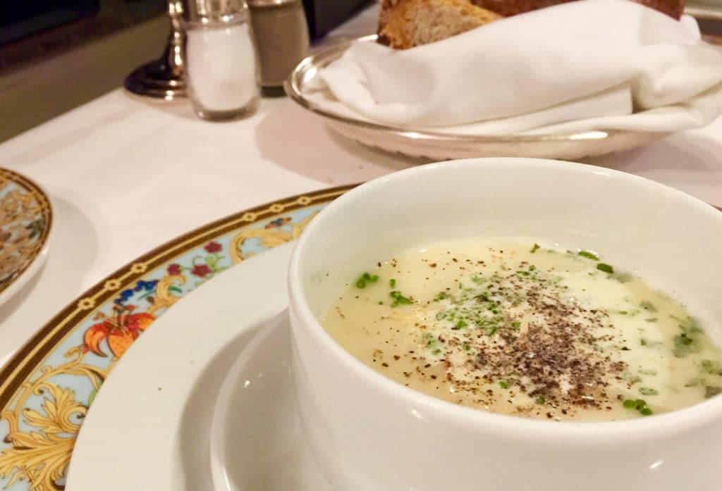 Parsnip and Truffle Cream Soup with Fresh Tarragon.