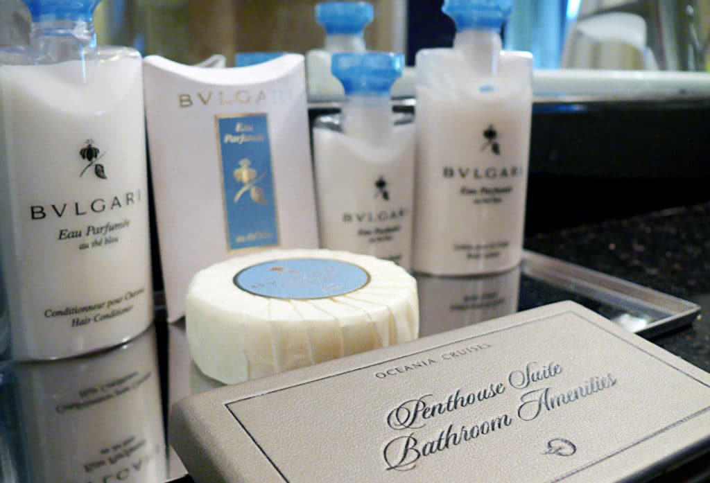 Penthouse Suite guests get additional Bulgari bathroom amenities.
