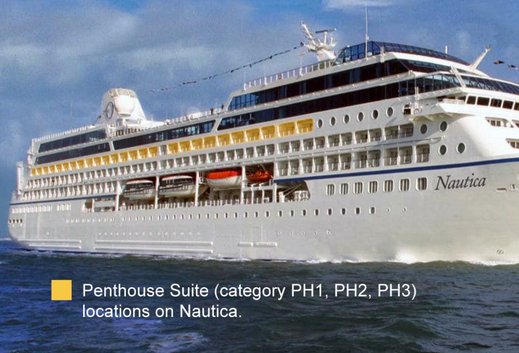 Penthouse Suite positions on board Nautica.