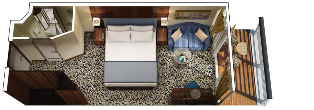 Nautica Veranda Stateroom layout.