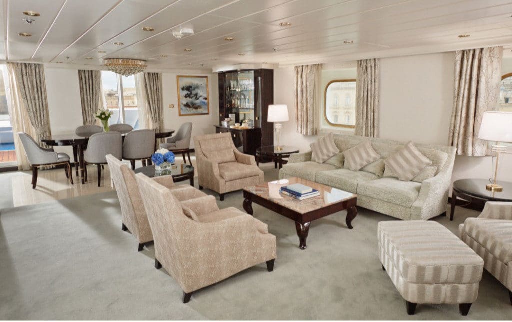 The Masters Suite on board Seven Seas Mariner.