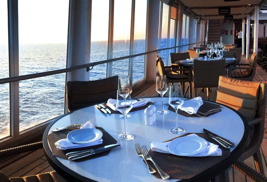The Patio is one of the most relaxed Seabourn Odyssey restaurants.
