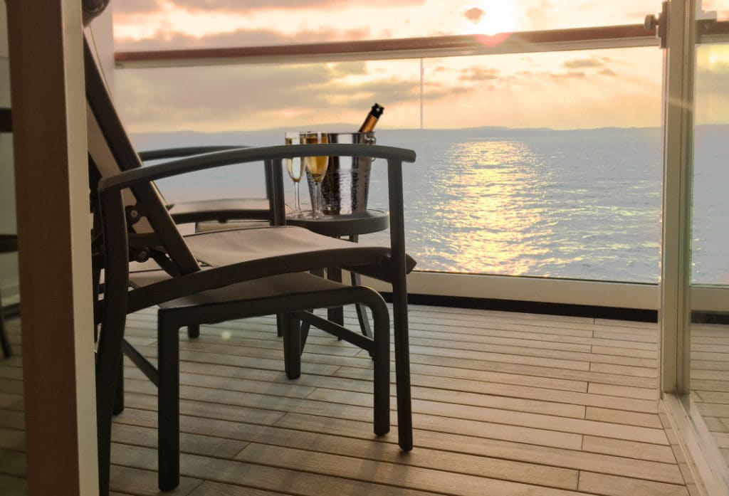 Almost every suite on Seabourn Odyssey has a teak veranda.