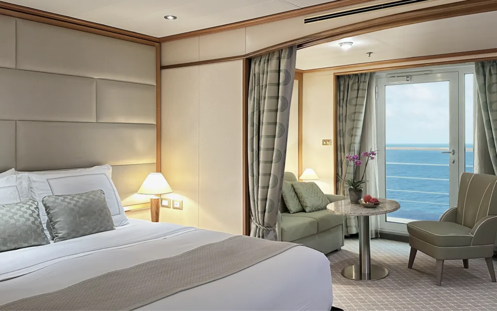 A Silver Whisper Veranda Suite interior.