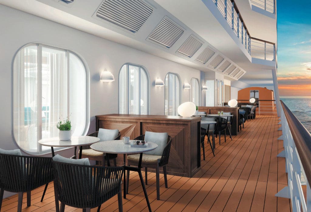 Guests can enjoy coffee and pastries al fresco at Coffee Connection.