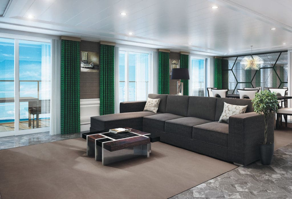 The Grand Suite also has a huge veranda and features stone mosaics and exotic woods.