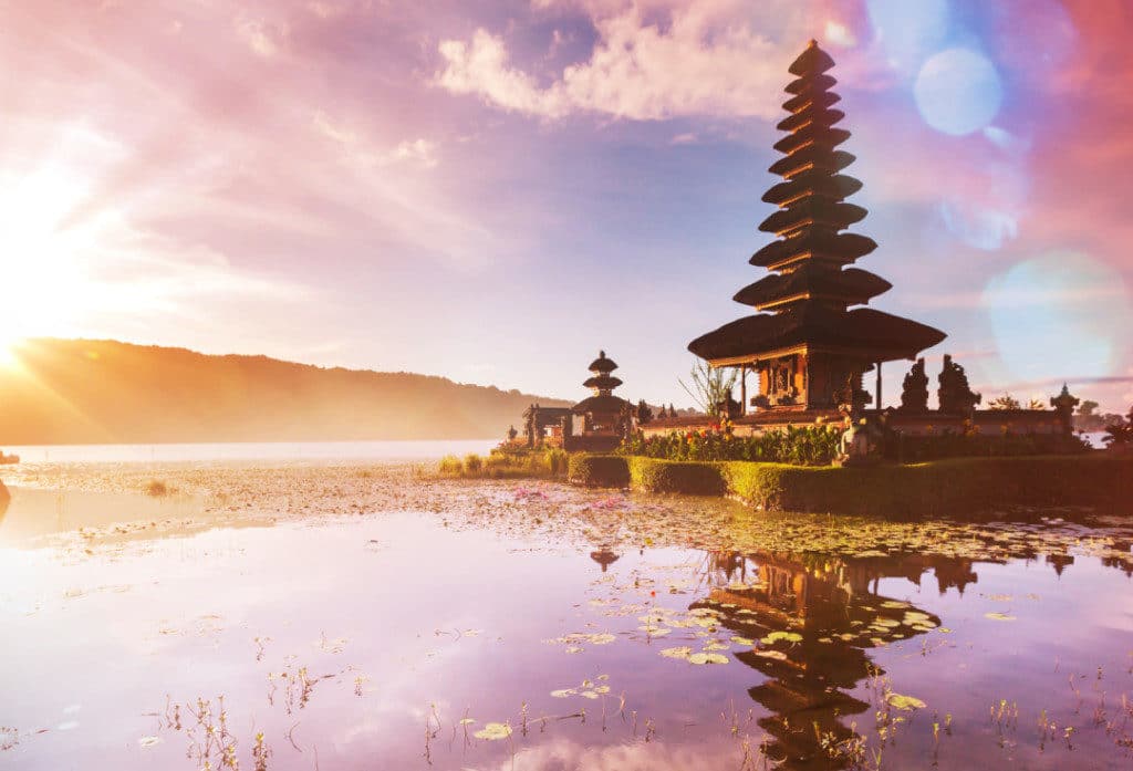 See Ulun Danu temple in Bali, Indonesia.