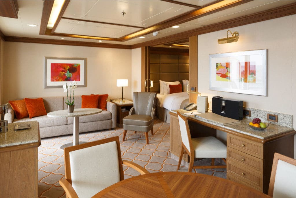 One of the beautifully remodelled Silver Suites onboard Silver Spirit.