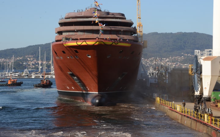 First Ritz-Carlton yacht hits the water.