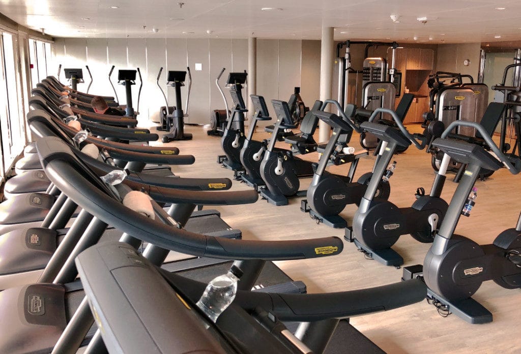 The Seabourn Ovation gym.