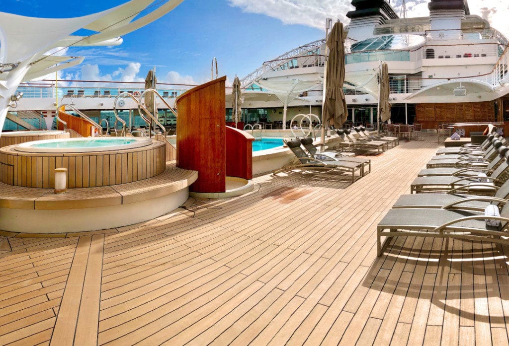 The pool on Seabourn Ovation.