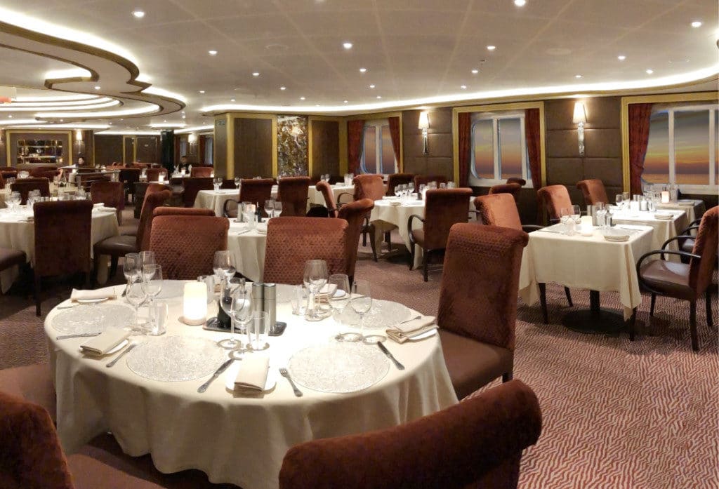 The Atlantide restaurant on Silver Muse.