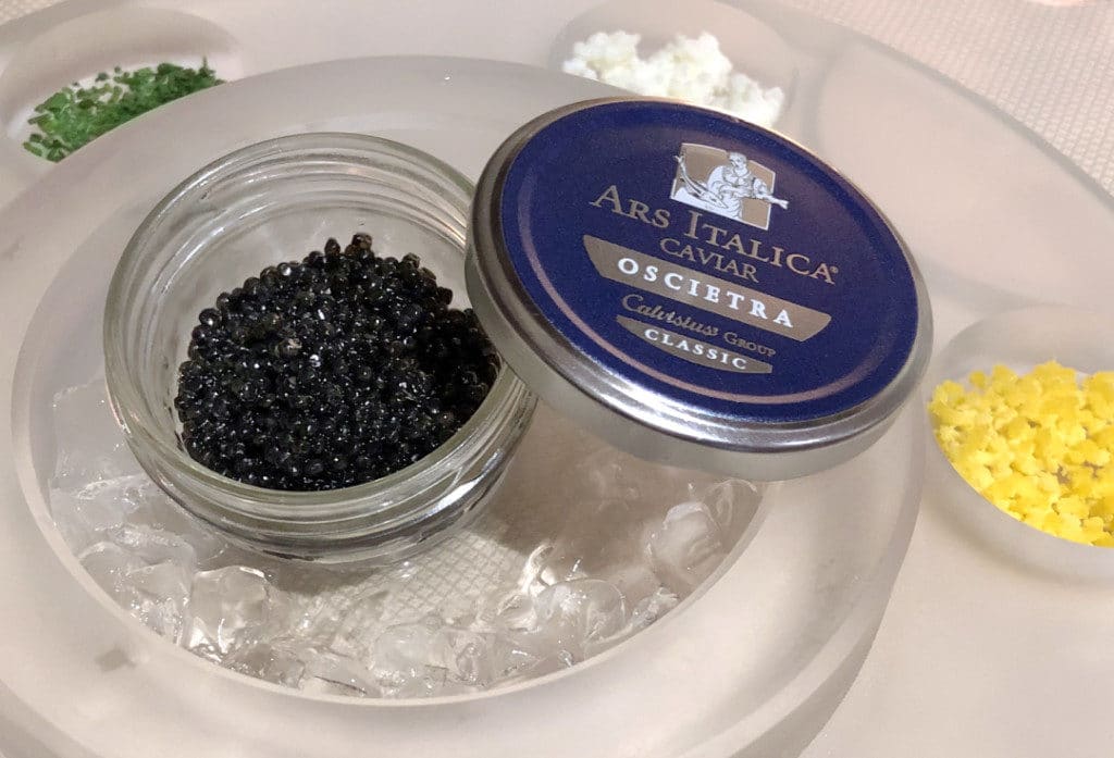 Caviar as served on Silver Muse.