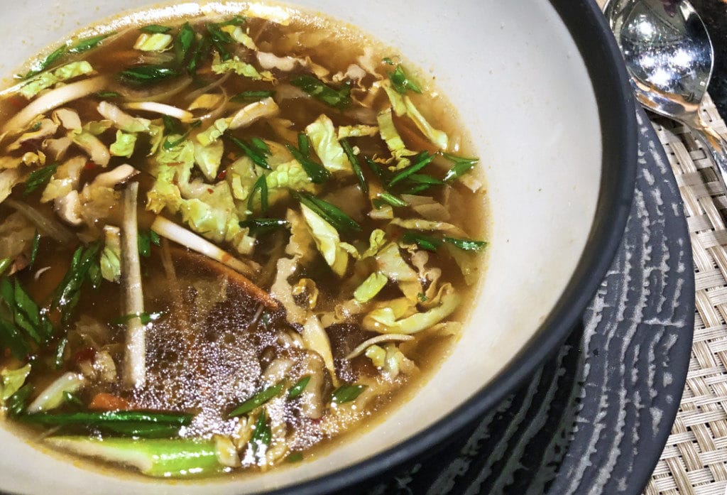 The delicious Chinese Hot & Sour Soup from Indonchine.