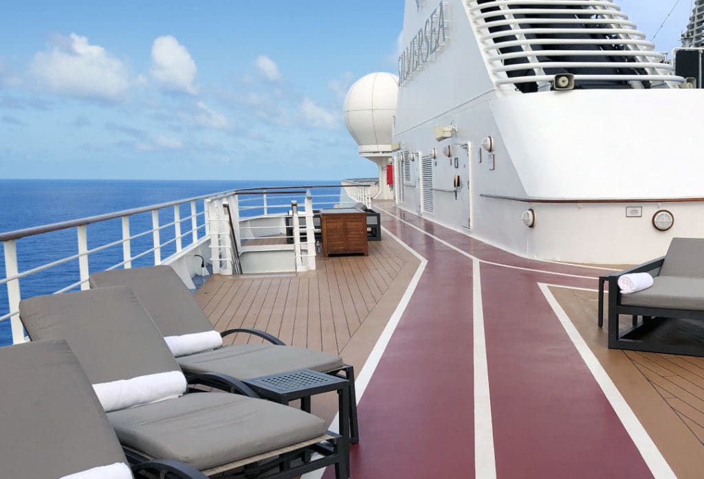 The Silver Muse jogging track is the best I've seen on a luxury cruise ship.