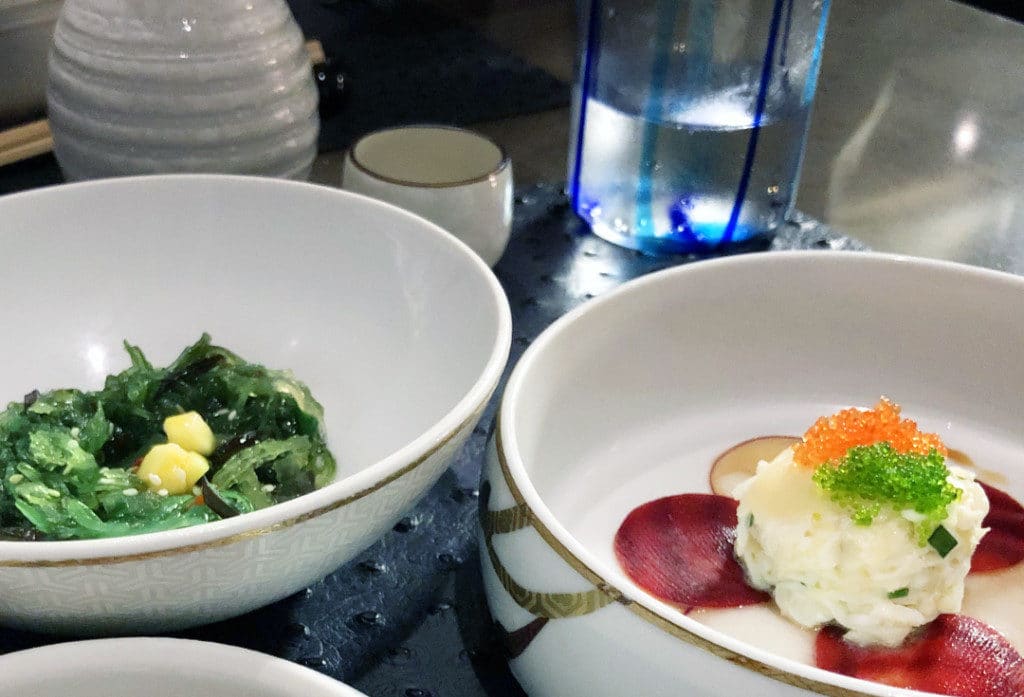 Try Snow Crab Delights served with Wasabi and Topiko Roe in Kaiseki.