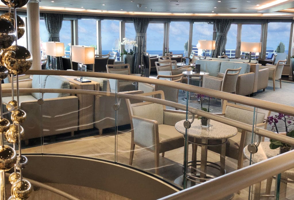 The Panorama Lounge is a popular meeting spot on Silver Muse.
