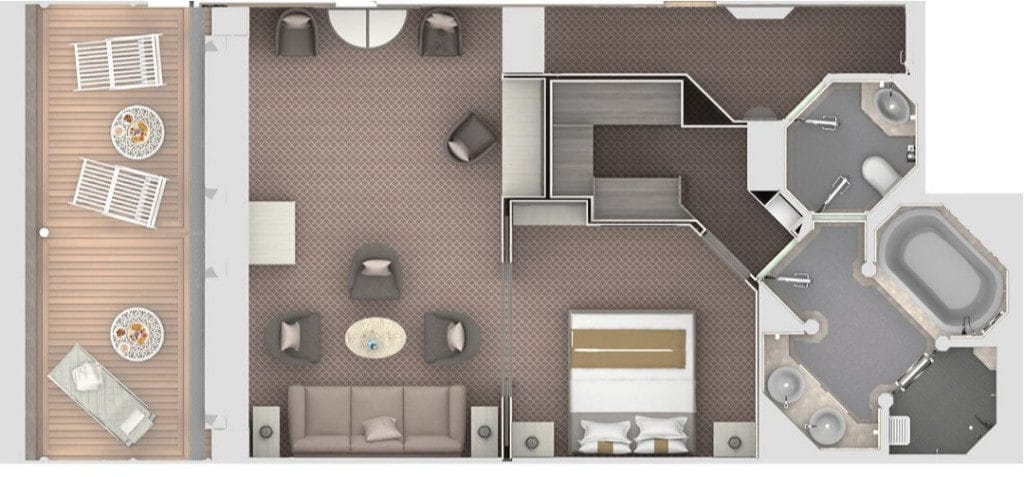 The Silver Muse Silver Suite floor plan.