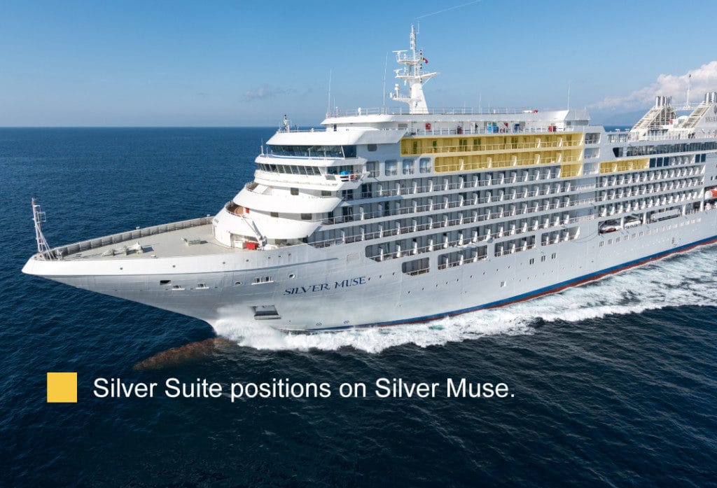 Silver Suite positions onboard Silver Muse.